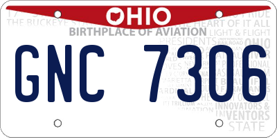 OH license plate GNC7306