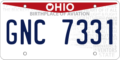 OH license plate GNC7331