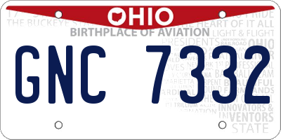 OH license plate GNC7332