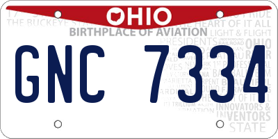 OH license plate GNC7334