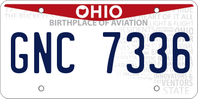 OH license plate GNC7336