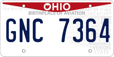 OH license plate GNC7364