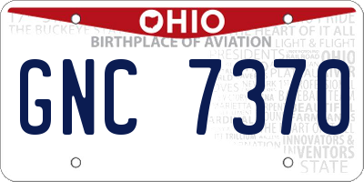 OH license plate GNC7370