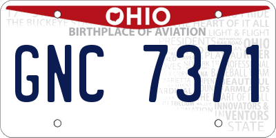 OH license plate GNC7371