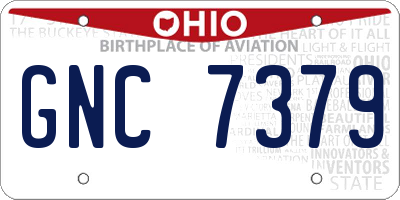 OH license plate GNC7379