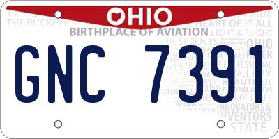 OH license plate GNC7391