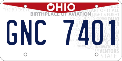 OH license plate GNC7401