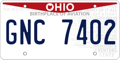 OH license plate GNC7402