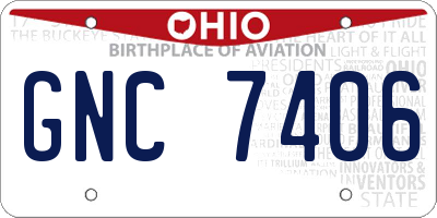 OH license plate GNC7406