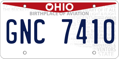 OH license plate GNC7410