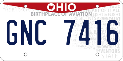 OH license plate GNC7416