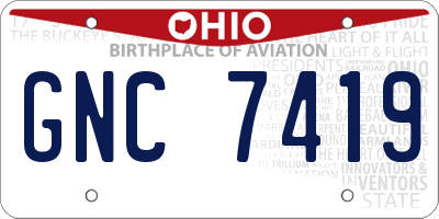 OH license plate GNC7419