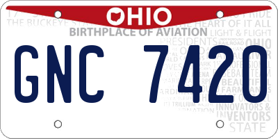 OH license plate GNC7420