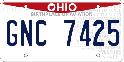 OH license plate GNC7425