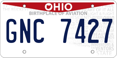 OH license plate GNC7427