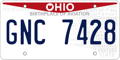 OH license plate GNC7428
