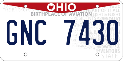 OH license plate GNC7430
