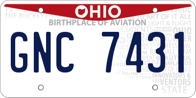 OH license plate GNC7431