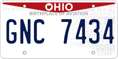 OH license plate GNC7434
