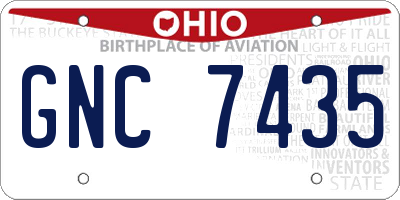 OH license plate GNC7435