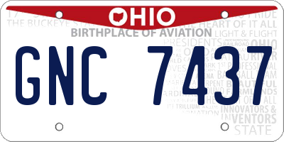 OH license plate GNC7437