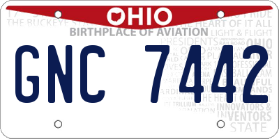 OH license plate GNC7442