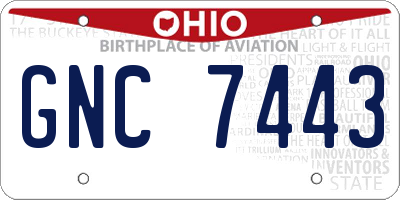 OH license plate GNC7443