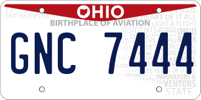 OH license plate GNC7444