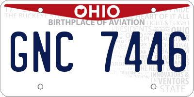 OH license plate GNC7446