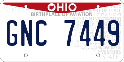 OH license plate GNC7449