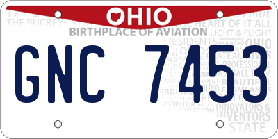OH license plate GNC7453