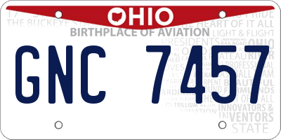 OH license plate GNC7457