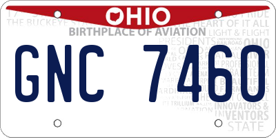 OH license plate GNC7460