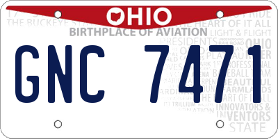 OH license plate GNC7471