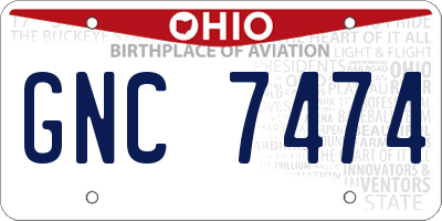 OH license plate GNC7474