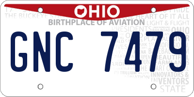 OH license plate GNC7479