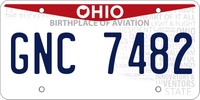 OH license plate GNC7482