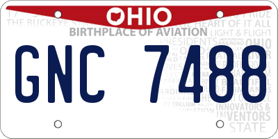 OH license plate GNC7488