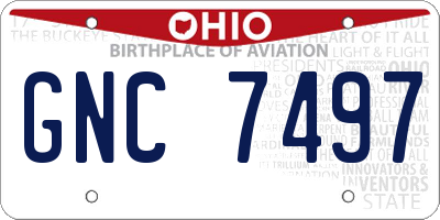 OH license plate GNC7497