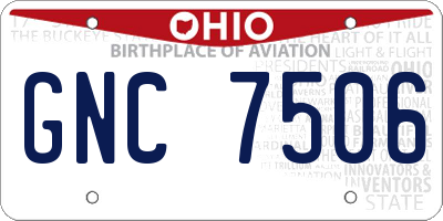 OH license plate GNC7506