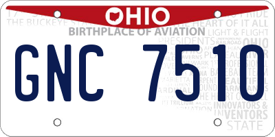 OH license plate GNC7510