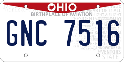 OH license plate GNC7516