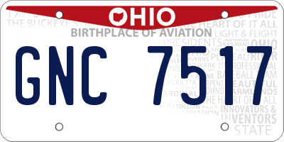 OH license plate GNC7517