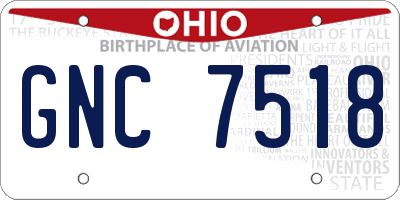 OH license plate GNC7518