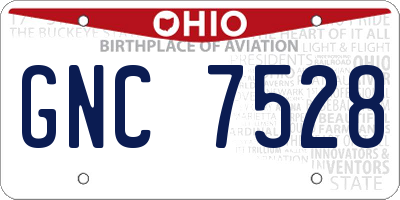 OH license plate GNC7528