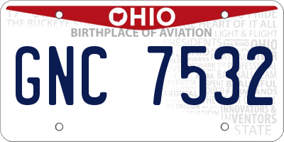 OH license plate GNC7532