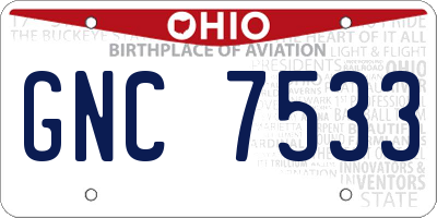 OH license plate GNC7533
