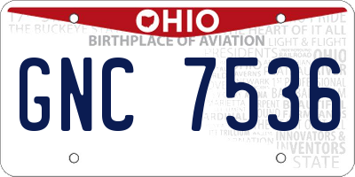 OH license plate GNC7536