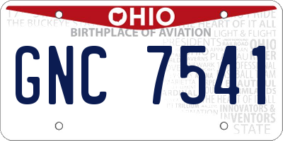 OH license plate GNC7541
