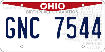 OH license plate GNC7544